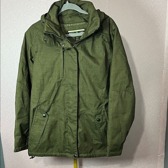 North End Jackets & Blazers - North End Olive Utility Hooded Jacket for Women